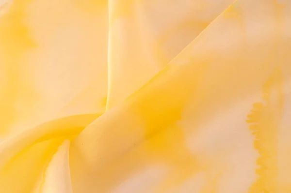 Silk Fabric Pastel Beige Yellow Tones Fabric Wallpaper Pattern Texture — Stock Photo, Image