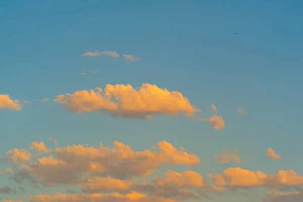 Designer Photography. Sky and clouds cumulus on a blue background