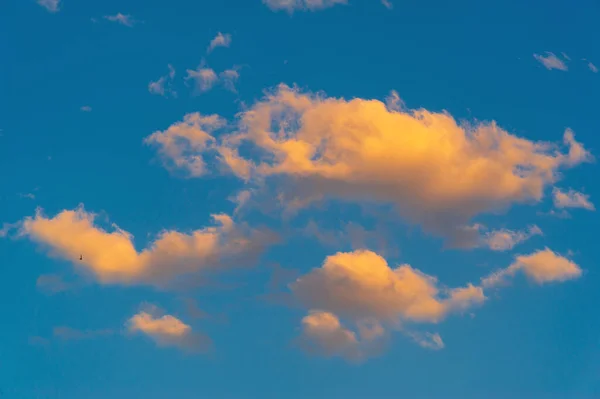 Designer Photography. Sky and clouds cumulus on a blue background