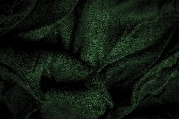 Coarse Dark Green Woolen Fabric Sheep Long Durable Coarse Fiber — Stock Photo, Image