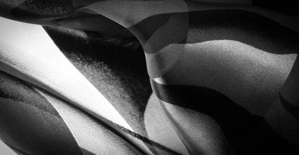 Текстура Pattern Pattern Шелковая Ткань Абстрактных Оттенках Черного Белого Шелковая — стоковое фото