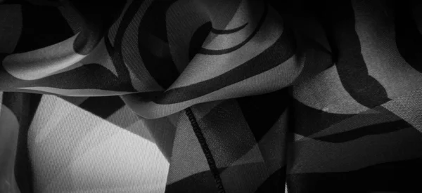 丝绸面料 深浅的黑色和白色 丝绸质感 豪华缎子 设计和墙纸 柔软而模糊的风格 — 图库照片