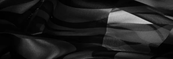 Doku Desen Desen Siyah Beyazın Soyut Tonlarında Ipek Kumaş Pek — Stok fotoğraf
