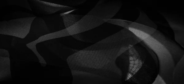Textura Vzor Pattern Hedvábná Tkanina Abstraktních Odstínech Černé Bílé Hedvábná — Stock fotografie