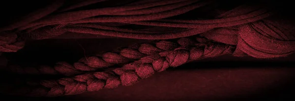 Doku Arka Plan Desen Kırmızı Örgülü Kumaş Kabartmalı Desenli Örgü — Stok fotoğraf