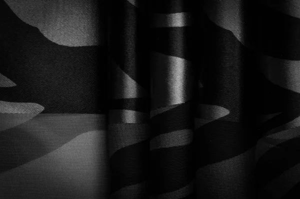 Doku Desen Desen Siyah Beyazın Soyut Tonlarında Ipek Kumaş Pek — Stok fotoğraf