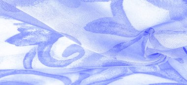 Doku, Desen. Soyut mavi desenli pürüzsüz mavi kumaş dokusu. Lüks soyut bir arka plan. Lüks Noel geçmişi. Kumaş, narin.