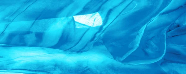 Kék Szövet Szürke Foltokkal Türkiz Háttéren Absztrakt Tervező Szövet Divatos — Stock Fotó