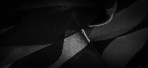 Teksturę Kontekst Szablon Jedwabny Materiał Abstrakcyjnych Czarno Białych Kolorach Abstrakcyjna — Zdjęcie stockowe