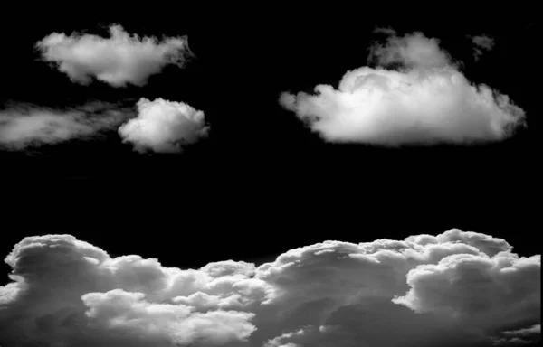 Designer Photography. Sky and clouds isolated on black background, close up