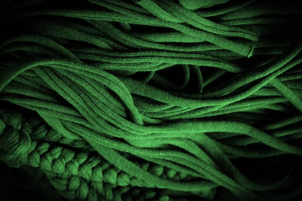 Texture Fond Motif Tissu Tresses Vertes Fond Tricoté Tricoté Avec — Photo