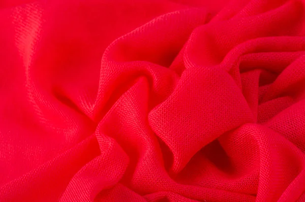 Красная Ткань Абстрактный Фон Роскошной Ткани Жидкой Шелковой Текстуры Волн — стоковое фото