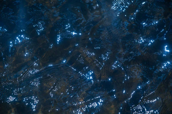 Textúra Háttér Sablont Könnyű Szellő Hullámokkal Kék Tavon Folyón Tengeren — Stock Fotó