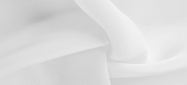 Textura Vzor Bílý Hedvábný Polyester Pozadí Přízračné Bílé Hedvábné Tkaniny — Stock fotografie