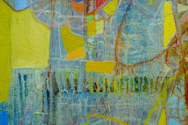 Farbenfrohe Malerei Auf Leinwand Fotostudio Abstrakte Kunst Ölgemälde Auf Leinwand — Stockfoto