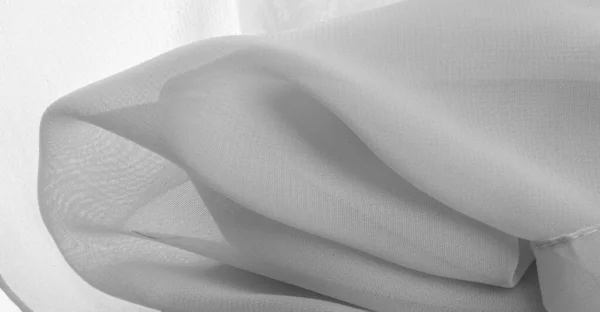 Teksturę Wzór Biały Poliester Jedwabny Tło Ducha Białego Jedwabiu Tkaniny — Zdjęcie stockowe