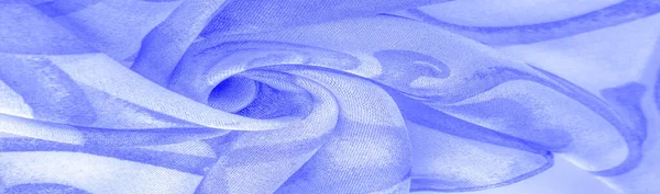 Texture Pattern Texture Lisse Élégante Tissu Bleu Avec Imprimé Bleu — Photo