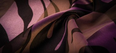 Doku. Desen. Desen. Kahverengi ve mavinin soyut tonlarında ipek kumaş. ipek dokusu, soyutlama, tasarım ve duvar kağıdı için lüks saten, yumuşak ve bulanık stil, düz, siyah ve beyaz tonlar.