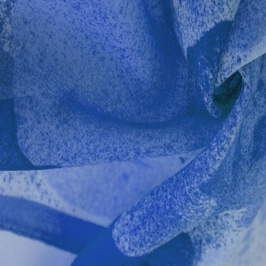 Doku. Geçmişi. şablon. Soyut mavi ipek şifon kumaş. Kot ipeği tafta renginde sanatsal düzen.