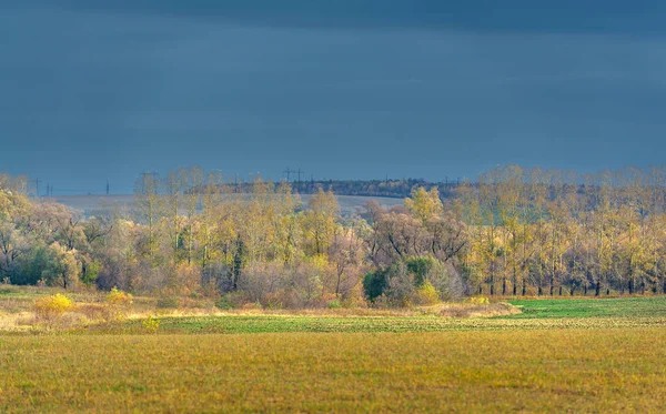 Outono Fotografia Paisagem Parte Europeia Terra Campos Prados Bosques Tons — Fotografia de Stock