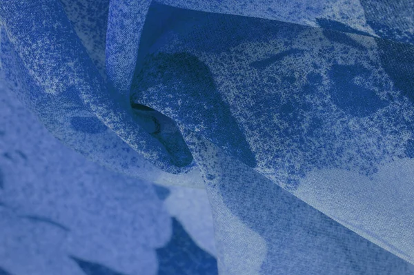 Υφή Φόντο Πρότυπο Αφηρημένο Μπλε Μεταξωτό Ύφασμα Σιφόν Καλλιτεχνική Διάταξη — Φωτογραφία Αρχείου