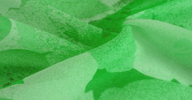 Doku. Geçmişi. şablon. Soyut yeşil ipek şifon kumaş. Bahar yeşili tafta ipek kumaşın sanat modeli.