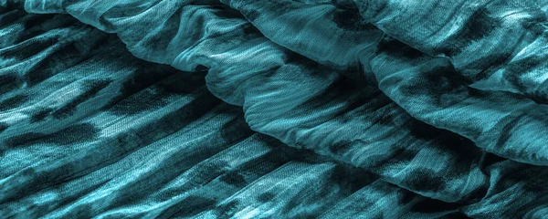 Kék Szövet Selyem Szövet Finom Organzában Párduc Mintával Gyűrött Textúra — Stock Fotó