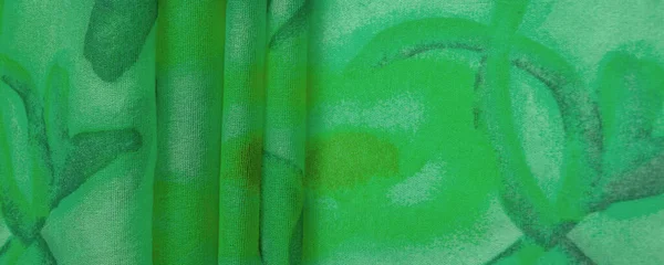 Textura Patrón Textura Suave Elegante Tela Verde Con Estampado Verde — Foto de Stock