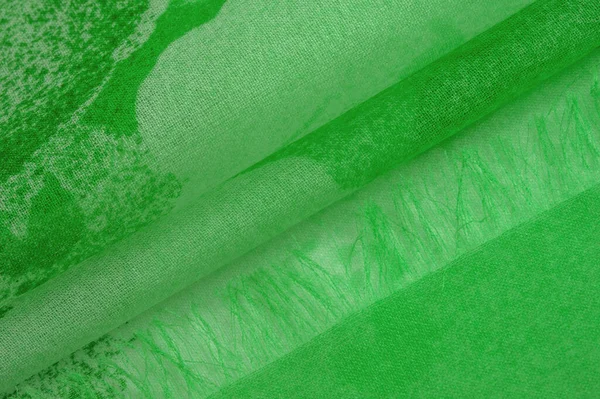 Texture. background. template. Abstract green silk chiffon fabric. Art mockup of spring green color taffeta silk fabric.