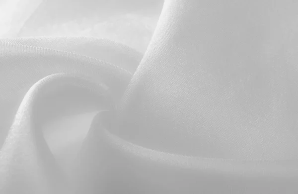 Tessuto Seta Bianca Elegante Seta Bianca Liscia Lussuoso Tessuto Raso — Foto Stock