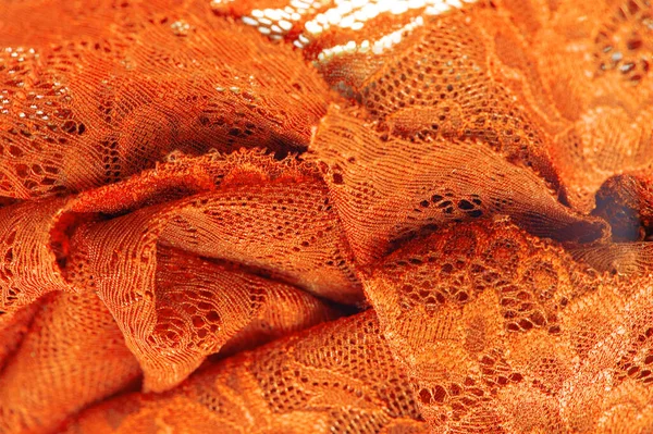 Renda Amarela Laço Jacquard Têxtil Elástico Elegante Item Decorativo Para — Fotografia de Stock