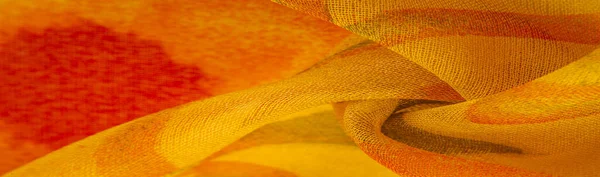 Textura Patrón Textura Lisa Elegante Tela Amarilla Con Impresión Abstracta — Foto de Stock
