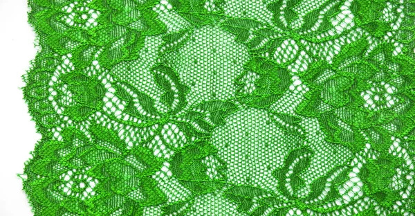Πράσινη Δαντέλα Ελαστική Μοντέρνα Δαντέλα Από Γιακάρ Ύφασμα Διακοσμητικό Για — Φωτογραφία Αρχείου