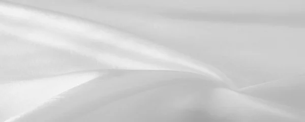 Λευκό Μεταξωτό Ύφασμα Λείο Κομψό Λευκό Μετάξι Πολυτελές Σατέν Ύφασμα — Φωτογραφία Αρχείου