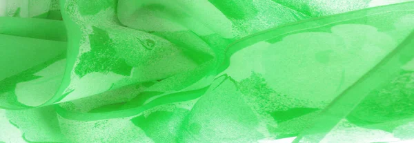 Textura Antecedentes Modelo Abstrato Tecido Chiffon Seda Verde Mockup Arte — Fotografia de Stock