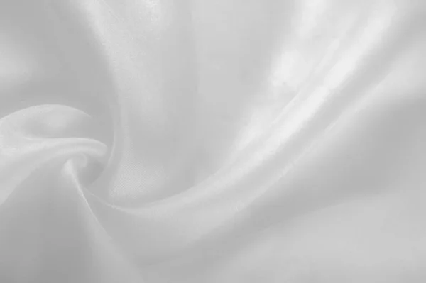 Biały Jedwabny Materiał Gładki Elegancki Biały Jedwab Lub Luksusowy Satynowy — Zdjęcie stockowe