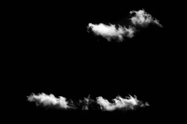 Photographie Designer Ciel Nuages Isolés Sur Fond Noir Gros Plan — Photo