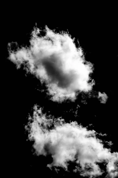 Designer Photography. Sky and clouds isolated on black background, close up