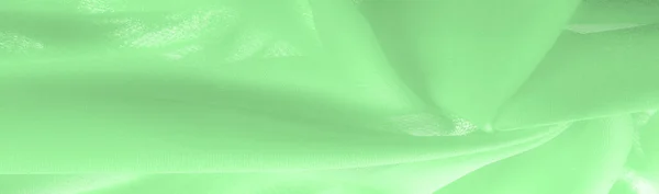 Textúra Háttér Zöld Selyem Szövet Selyemhernyók Által Termelt Vékony Erős — Stock Fotó