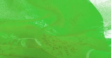 Doku, arkaplan, tasarım, kumaş, çiçek desenli yeşil ipek. Arka planda çiçek süsü olan renkli ipek kumaş deseni.