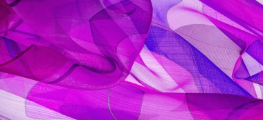 ince örülmüş kumaş - şeffaf, beyaz, kırmızı ve mavi geometrik renkler, ince yapışkan ipekten bir peçe gibi. Organza deseni. Doku