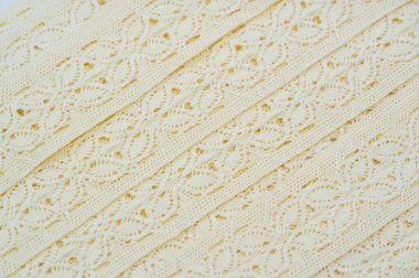dantel kumaş. Nakışlı kumaş seti. Yakın plan, Pearl Trim, dikiş örgüsü, kumaş bant, kurdele aparatı, DIY el sanatları.