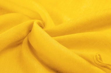 Sarı ince taneli doku. Sarı ipek keçeli kadife kumaş. Doku arka planı. Arkaplan kumaşı