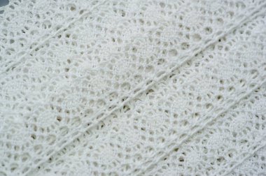 dantel kumaş. Nakışlı kumaş seti. Yakın plan, Pearl Trim, dikiş örgüsü, kumaş bant, kurdele aparatı, DIY el sanatları.