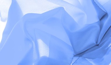 Mavi ipek kumaş, zarif dalgalı mavi saten, lüks kumaş, soyut tasarım. arkaplan dokusu, desen