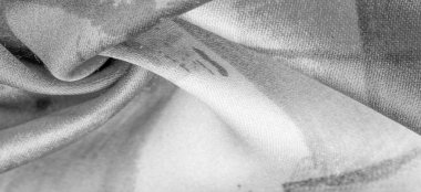 Soyut desenli siyah beyaz kumaş, bitki yapraklı dalların izi. Arkaplan dokusu. Geçmişi. Şablon.