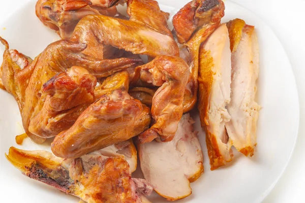 Gerookte Kippenvleugels Klaar Eten Een Nietje Van Een Amerikaanse Pub — Stockfoto