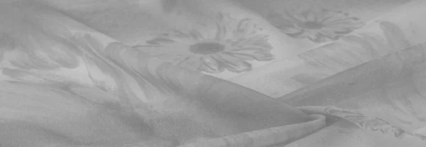 Λευκό Μεταξωτό Ύφασμα Ζωγραφισμένα Λουλούδια Λιβαδιού Φλοράλ Φόντο Πολλά Χλωμά — Φωτογραφία Αρχείου