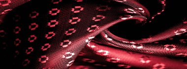 Kırmızı yakuttan yapılmış ipek kumaş, küçük kare desenli eşkenler. Tasarımında zenginlik ve lüks. Arkaplan dokusu, dekoratif süs