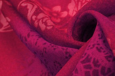 Doku, arkaplan, tasarım, kumaş, çiçek desenli kırmızı ipek. Arka planda çiçek süsü olan renkli ipek kumaş deseni.